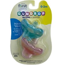 The First Years Gumdrop Baby Pacifier   0-3 Months, BPA Free -2 Packs