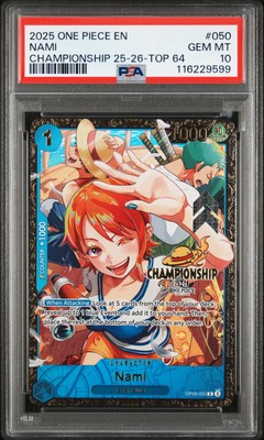 2025 ONE PIECE PROMOS CHAMP 25-26-TOP 64 #050 NAMI PSA 10 | eBay