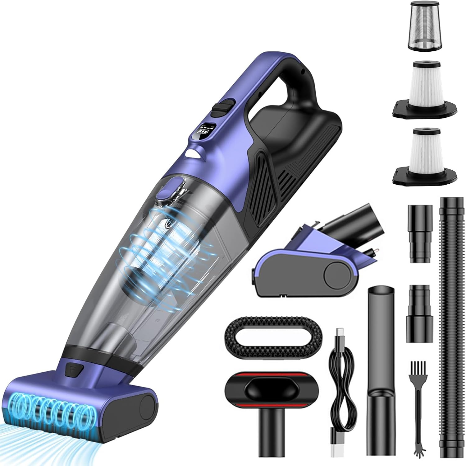 Aspirabriciole Senza Fili 17000Pa - Mini Aspirapolvere Auto Potente
