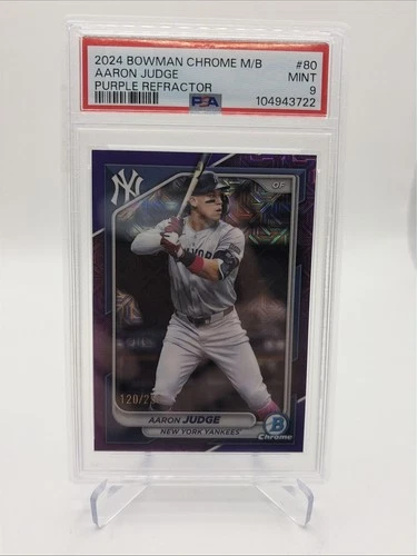 PSA 9 2024 Bowman Chrome - Purple Mojo Refractor #80 Aaron Judge 204/250 Yankees