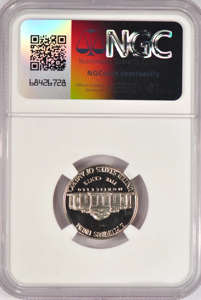 1953 Jefferson Nickel Proof NGC PF 69 CAMEO PR69CAM Frosty Coin 5C - Image 2 of 2