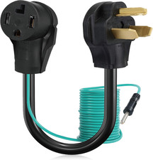 4-Prong to 3-Prong Dryer Adapter Cord, NEMA 10-30P to 14-30R, 1.5 ft, 120V/240V