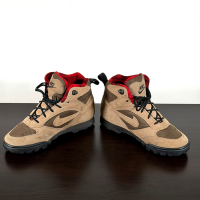 VTG 90's Nike Men's ACG Hiking Boots Style Suede Brown Plaid Size