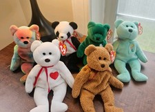 Ty Beanie Baby Bear Collection With Tags - Lot Of 6 - Used Excellent Condition