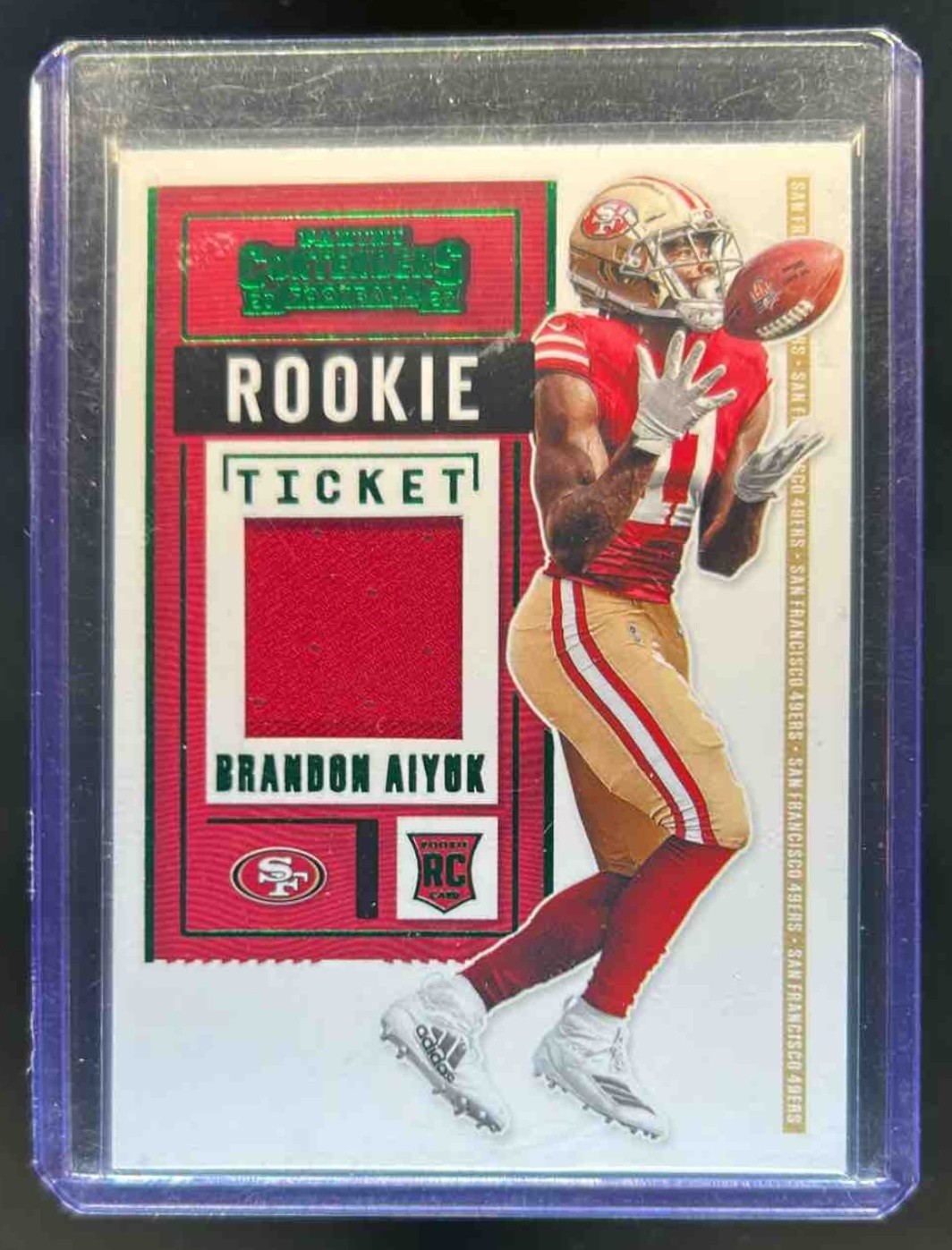 Brandon Aiyuk Panini Contenders Rookie Ticket Swatches #BAI Base