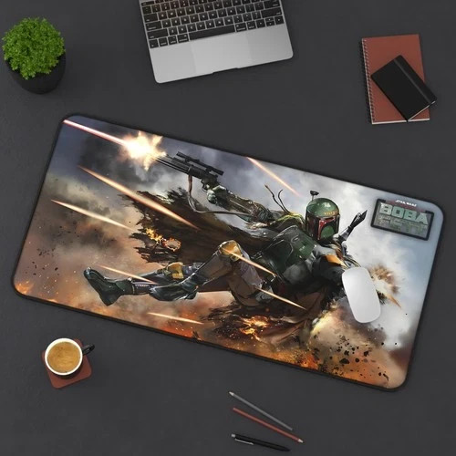 Gaming Mouse Pad, Office Desk Accessory, Boba Fett Desk Mat, Star Wars Desk Pad-image