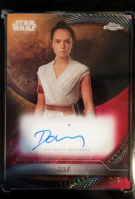 DAISY RIDLEY "REY" 2025 TOPPS STAR WARS HYPERSPACE RED WAVE AUTO /5