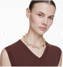 Image of Swarovski Gema Necklace Mixed cuts Multicoloured, Gold-tone plated