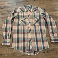 Wrangler Button Up Regular Fit 16 1/2 - 34 Cowboy Cut Single Needle Tailoring