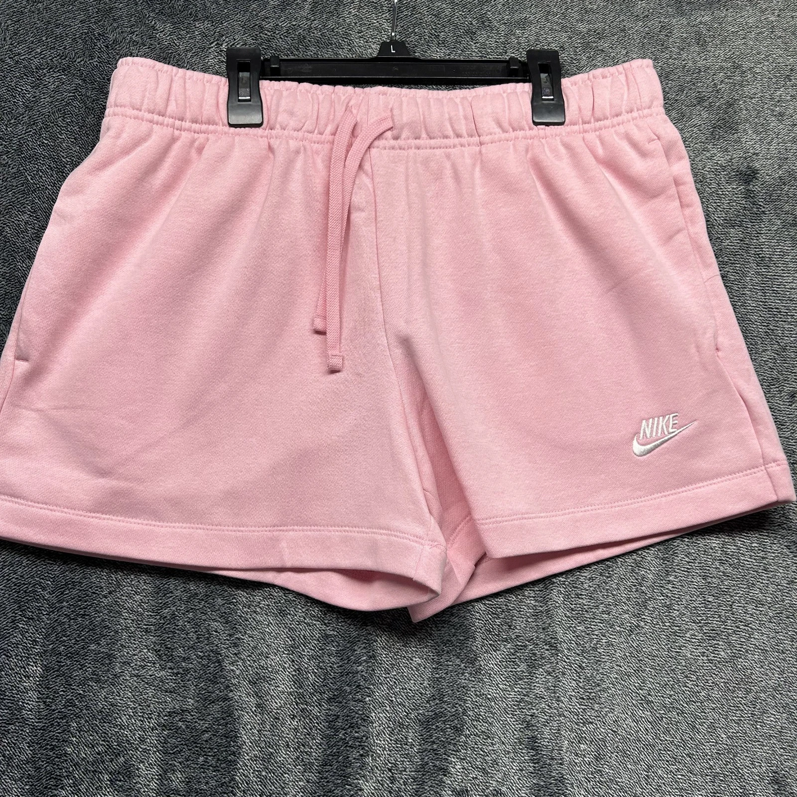 Nike Womens Size L Pink Club Fleece Mid Rise Athletic Shorts
