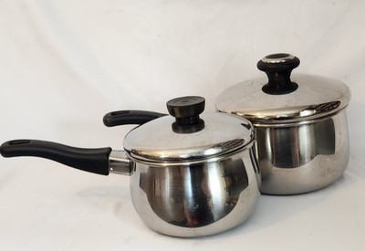 Kitchen Traditions Two Saucepan Set Vintage Matching Cookware *See Description
