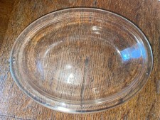 JAJ Pyrex England Oval Clear Pie Dish Bowl 23.2 x 17.4 x 4.6cm height