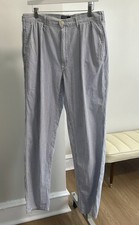 Vintage Polo by Ralph Lauren Striped Seersucker Pants Size 34x34 Made in USA