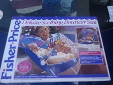 Vintage Fisher Price Deluxe Soothing Bouncer Multicolor Seat Vibrating New