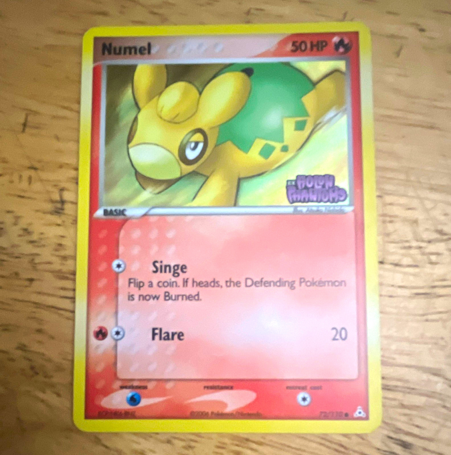 Nintendo Pokemon TCG Numel 72/110 EX Holon Phantoms Reverse Holo Stamped