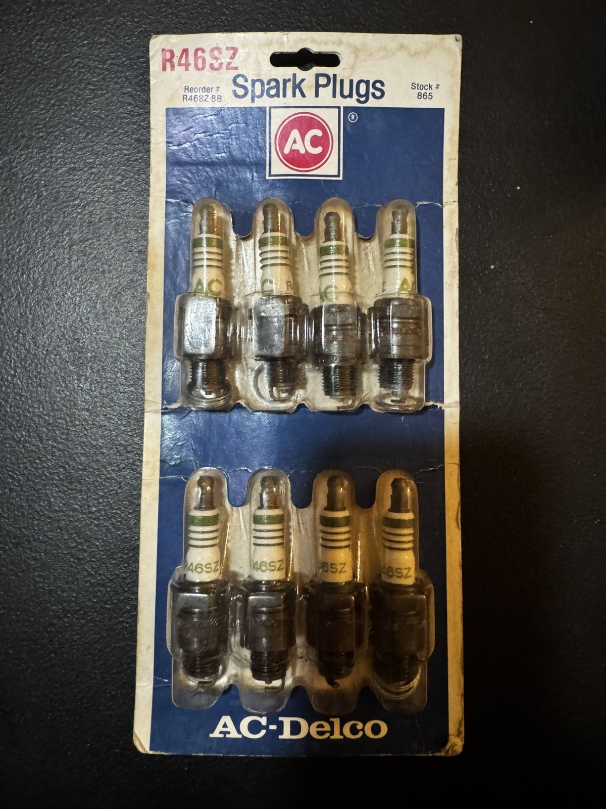 Vintage AC Delco R46SZ Spark Plugs ORIGINAL Package of 8 NOS 