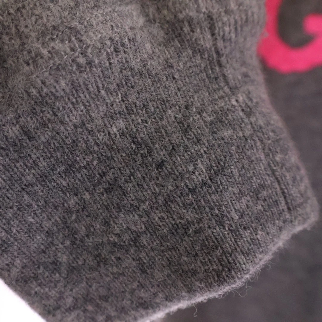 Felpa pullover lana ricamo logo Gucci grigio 770169 XKDRU usata 9f2