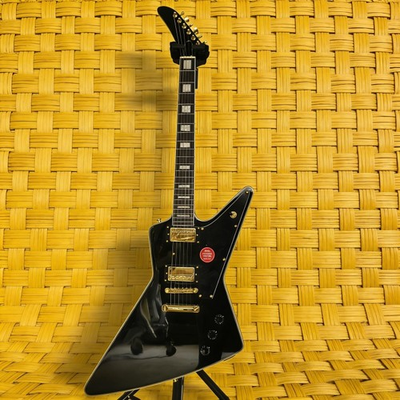 #ad Explorer black Electric Guitar Reverse Headstock Bone Nut gold hardware guitar $311.88