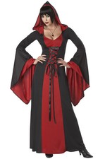 Brand New Red Gothic Deluxe Hooded Robe Adult Women Costume Vampire