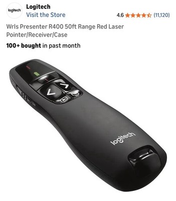 Wris Presenter R400 50ft Range Red LaserPointer Receiver Case