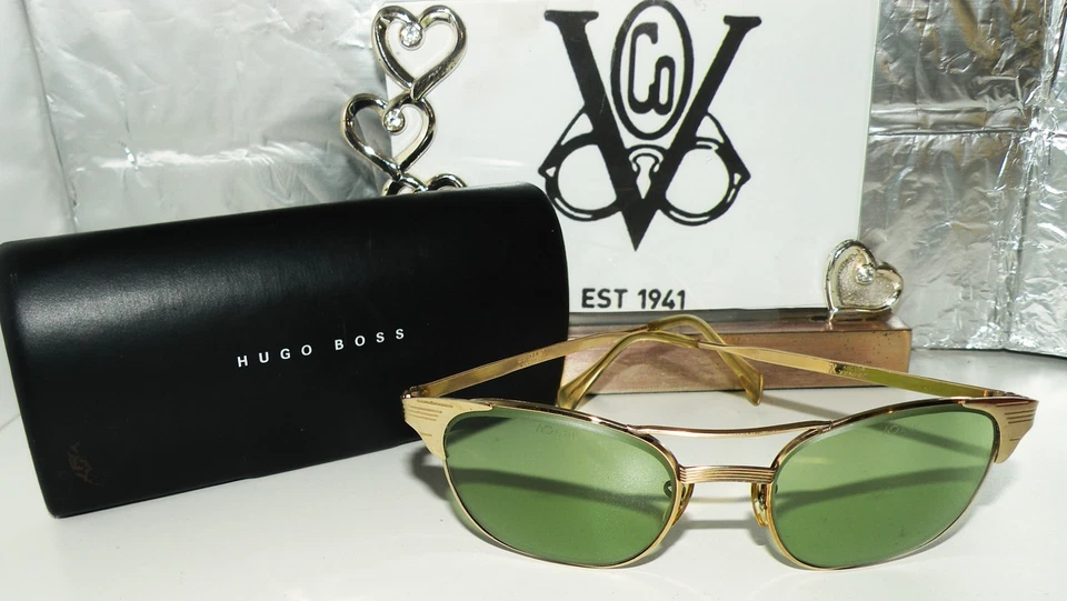 RARO 1950’S VICTORY OPTICAL MFG 1/10 12K GF GAFAS DE SOL AVIADOR CAJA EE. UU. 60 AO RB Foto 2 de 4