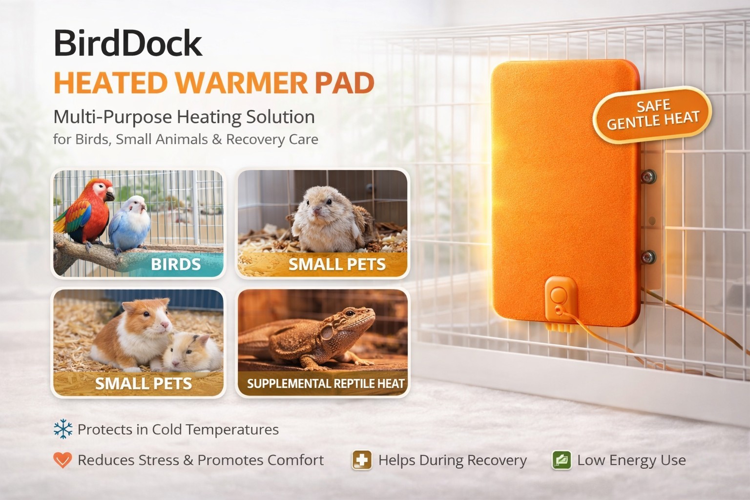 Heated Bird Warmer Pad &ndash; Multi-Purpose Pet Heater for Bird