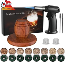 Cocktail Smoker Kit with Torch – 8 Flavors Wood Chips – Bourbon, Old Fashioned D