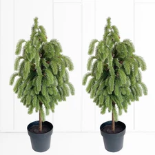 4ft Artificial Norfolk Pine Potted Tree, Real Touch Faux Christmas Greenery