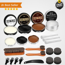 20Pcs Ultimate All-in-One Leather Shoe Polish Kit Shine Care Brush Cleaning Tool
