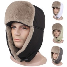 Men Warm Winter Hat for Ushanka Russian Ski Hunting Hat with Earflaps Windproof