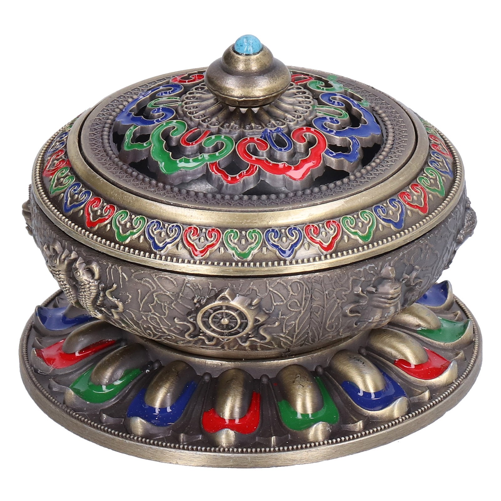 Nepal Alloy Color Plate Incense Burner Sandalwood Incense Burner Eight Treasur
