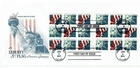 USA STAMPS 2011 Liberty & Flag FDC  SC 4518 4519 Booklet Pane 18 FDC USED