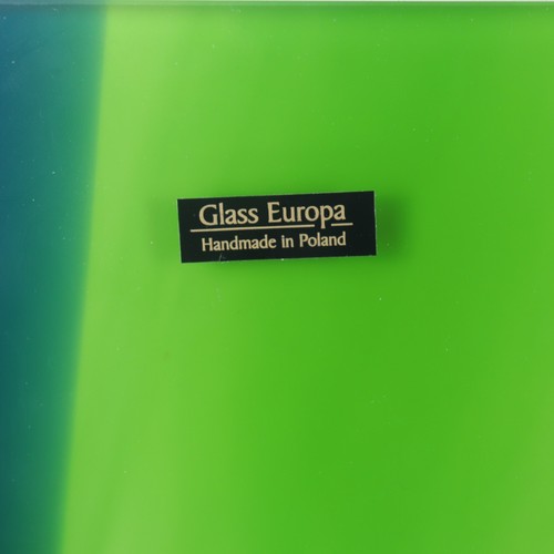 Glass Europe Vase – Handmade Polish Art Glass – 14" – Swirled Modern Colors - Picture 4 of 12