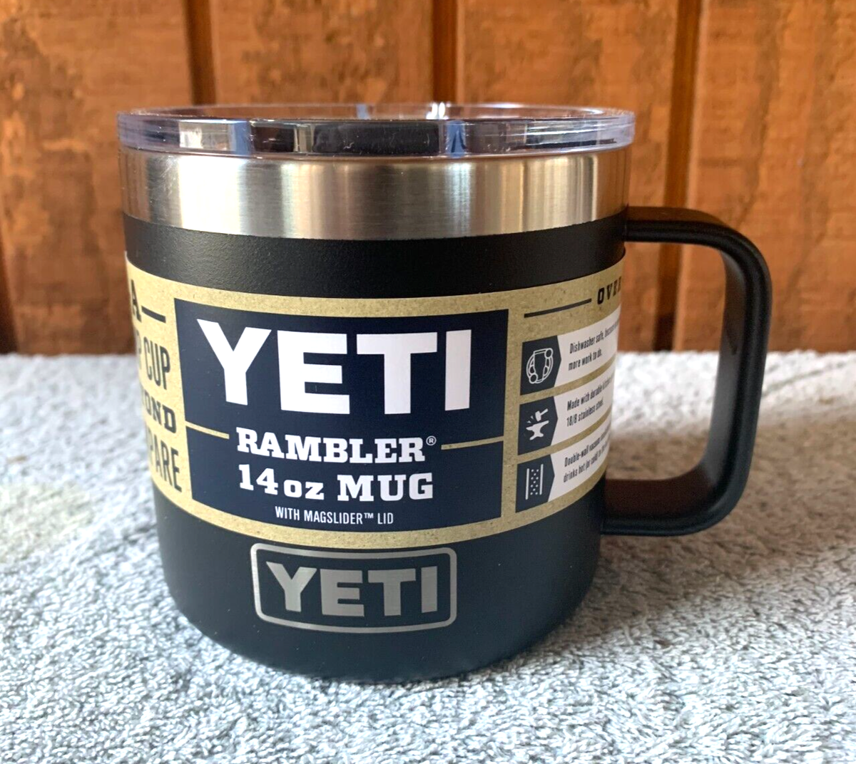 YETI Rambler 14 oz MUG w/ Magslide Lid (BLACK) UK - Main Image