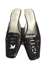 *Absodeitly Custom US 7.5 Nine & Company Black Womens 2inch Heel Shoe