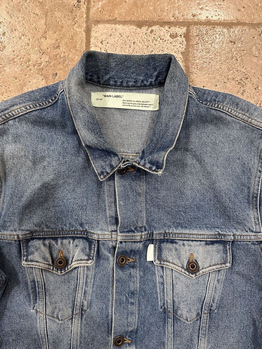 Off-White Virgil Abloh Spray Paint Blue Wash Denim Jacket | eBay Off-White Virgil Abloh Spray Paint Blue Wash Denim Jacket | eBay