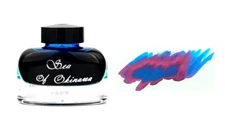 Ostrich Sheening Fountain Pen Ink Bottle, 30ml, Sea Of Okinawa, Glass Bottle