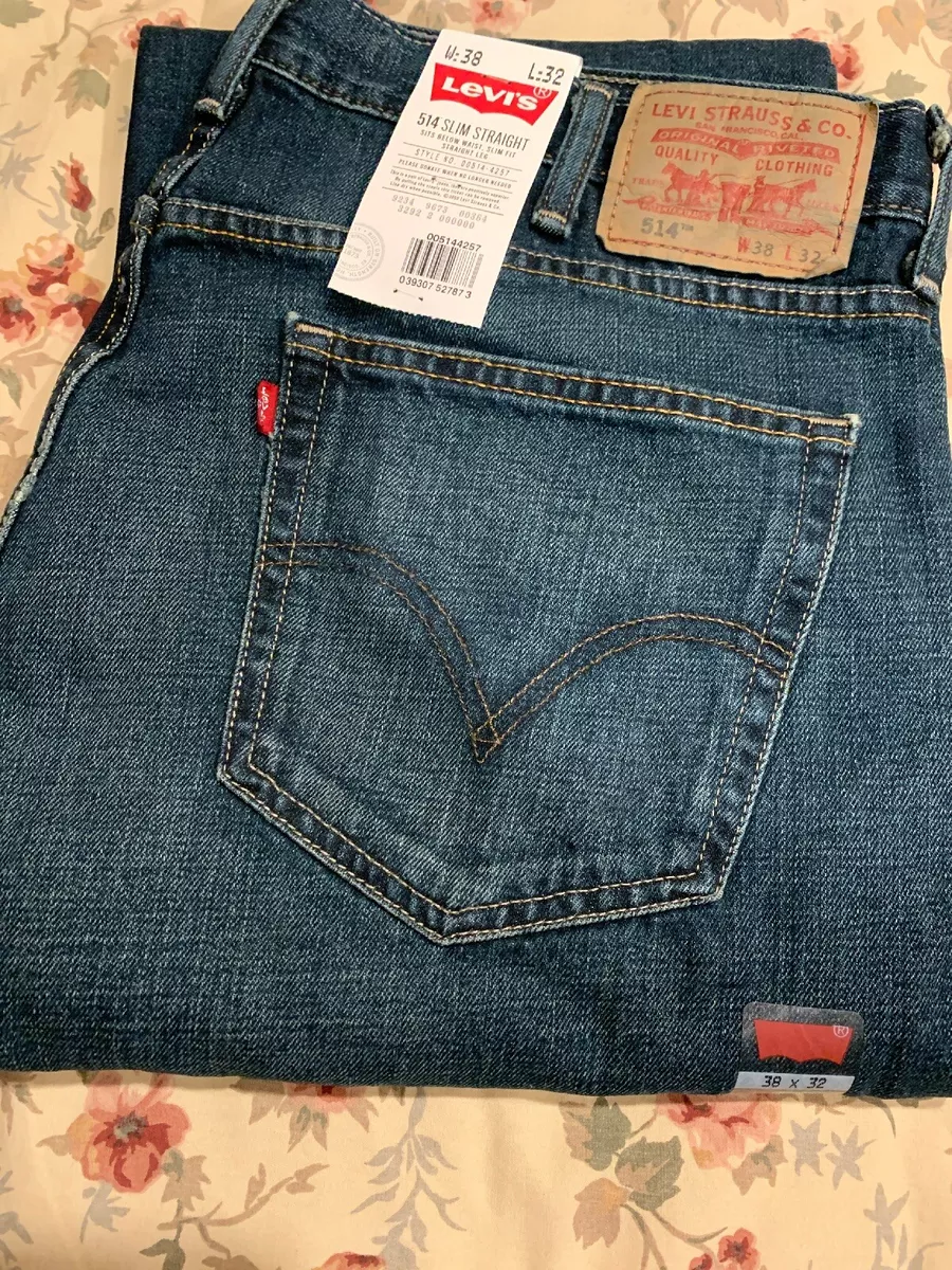 Mens Levi&#039;s levis 514 Slim Fit Straight Leg Jeans size 38 X 32 NWT | eBay