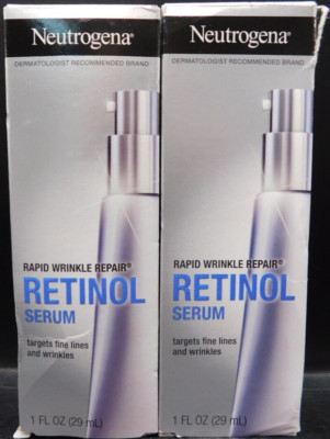 Lot Of 2 Neutrogena Rapid Wrinkle Repair Retinol Serum 1Fl Oz Ea New & Unused
