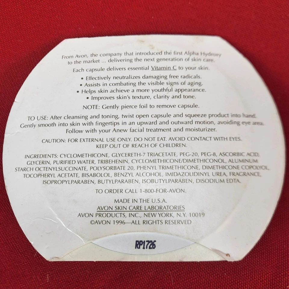 1996 AVON~ ANEW FORMULA FACIAL TREATMENT CAPSULES 7 DAY - Image 2 of 2