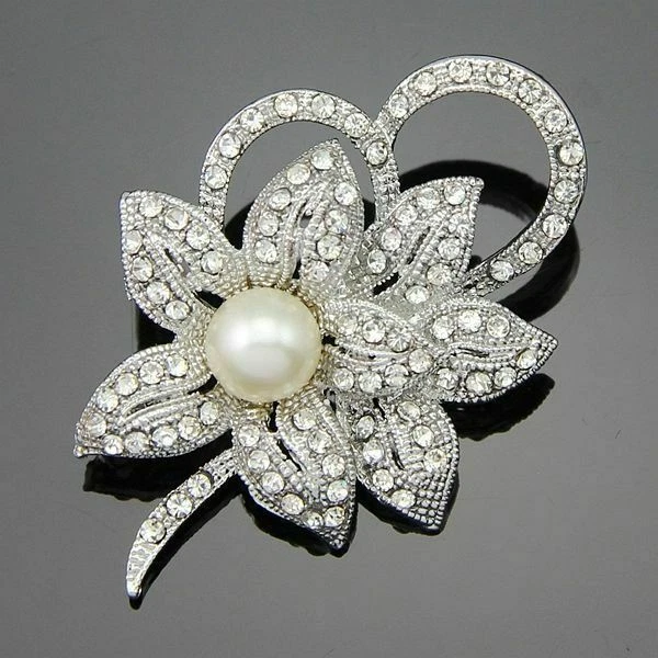 Flower brooch wedding deals