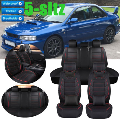MaKeMoney Auto Sitzbezüge Set Für Subaru XV 2011-2026 - Leder Sitzschutz Wasserdicht | 9-teiliges Sitzbezug Set E/Black