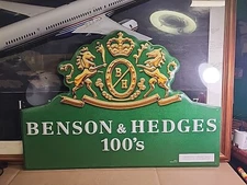 Benson And Hedges 100’s Tin Metal Sign VTG 23.5”x16.5” Phillip Moris Inc 1986