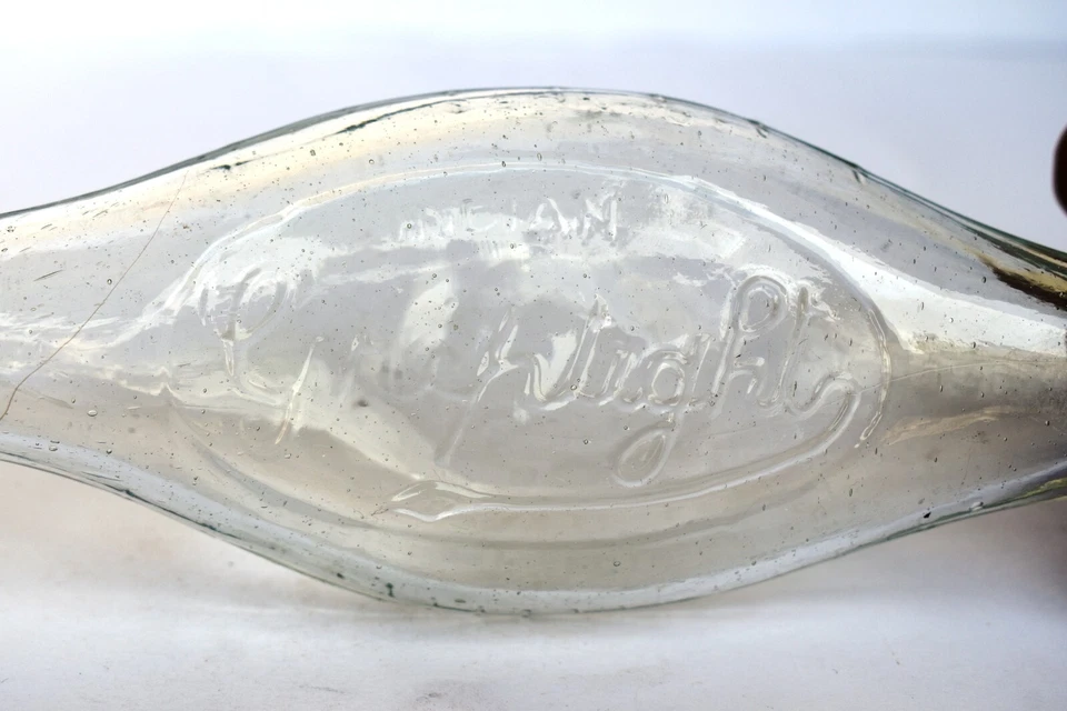 Vintage Griptight Latte Bottiglia Bambino Nutrimento Doppio Punta Banana Glass - Immagine 3 di 4