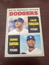 2018 Topps Heritage Caleb Ferguson Dennis Santana RC #131 Los Angeles  Dodgers
