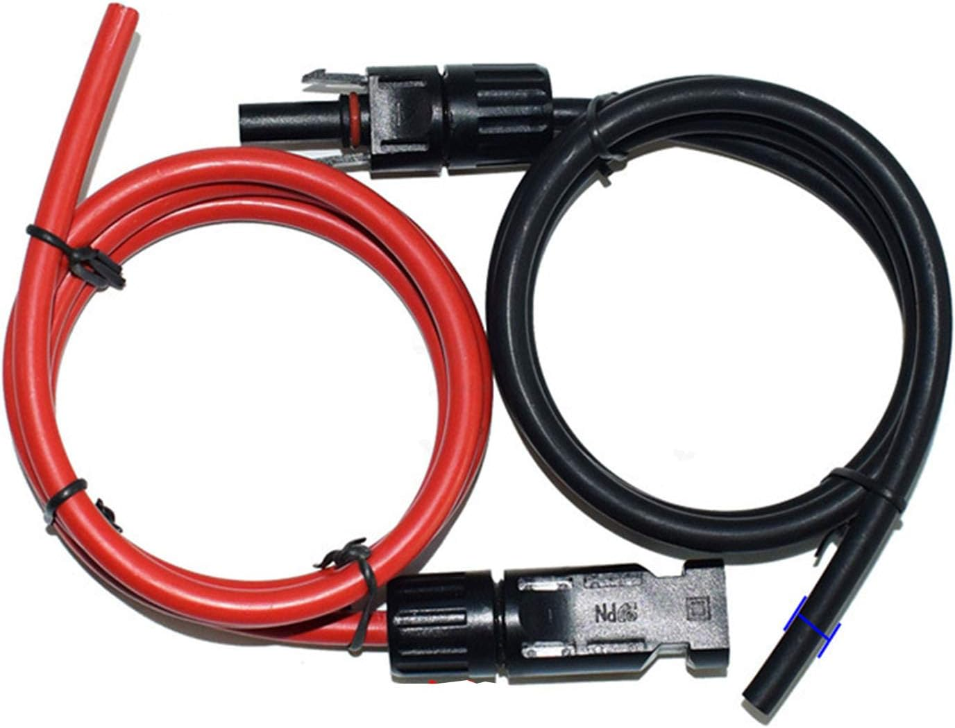 3.3 Feet (4Mm²) Solar Panel Extension Cable，With Female and Male Connectors (3.3