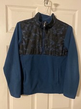 The North Face Fleece Blue Camo Half Zip Jacket Size Youth Large