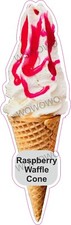 Eiswagen Aufkleber Himbeere Waffel Kegel Eis Sticker Decals