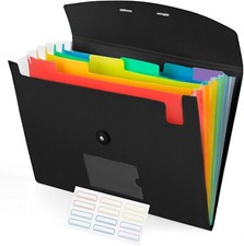File Organizer, 7 Pockets Expanding File Folder with Labels, A4/Let...