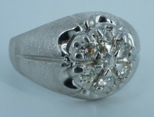 Men's 14k White Gold Diamond Cluster Ring